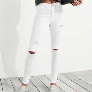 Hollister White Distressed Skinny Jeans